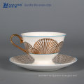 Fan Painting Decorated Promotion Cup, Fine Bone China Coffee Cup For Wholesale